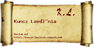 Kuncz Lavínia névjegykártya