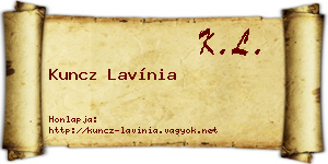 Kuncz Lavínia névjegykártya